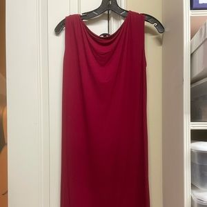 Jersey dress.  Burgundy red